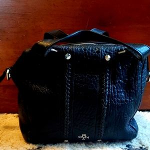 Black leather Oryany top handle purse